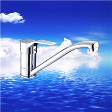 七彩鸥卫浴全铜厨房菜盆单把单孔冷热水龙头可贴牌厂家批发