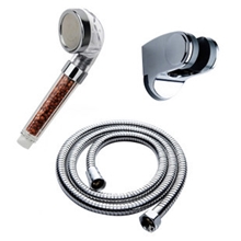 豪卢佳美容SPA负离子增压节水喷头花洒淋浴软管三件套装低配置