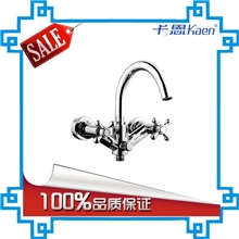 【厂家批发】淋浴浴缸龙头双手轮水龙头全铜螺旋手把