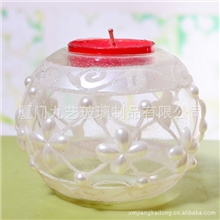 【欧式新款】室内浪漫圆形金属广告促销玻璃烛台