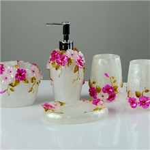 供应田园风格卫浴五件套家居树脂卫浴套装创意礼品卫浴套件