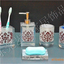 高档水晶树脂卫浴五件套用具陶瓷卫浴五件套树脂卫浴套件