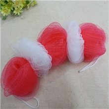 彩色沐浴球搓背条三节花厂家直销