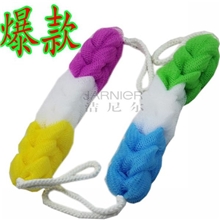 【洁尼尔】新款热销60g双色浴条彩色浴擦厂家直销来样定做