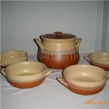 特价陶瓷中温色釉汤煲汤锅汤碗五件套赠品促销