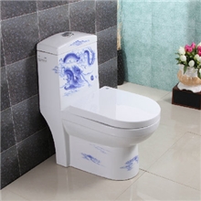 马可波罗马桶坐便器多彩手绘青花瓷坐便器马桶马桶厂家潮州马桶