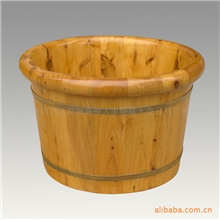 厂家大量供应特色圆边香柏木足浴桶(铜黄色)，浴桶，木桶，足浴盆