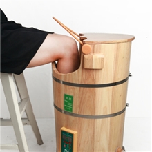 批发自动加热恒温薰蒸桶泡脚桶自加热桶橡木洗脚桶泡脚盆足浴桶