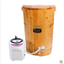《推荐》草木香柏木足浴桶两箍足部熏蒸桶蒸足桶蒸汽泡脚木桶