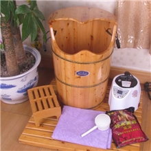 香柏木蒸脚桶足浴桶蒸汽桶泡脚桶木制足浴盆深桶木桶