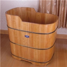 进口橡木齿接木桶浴缸沐浴桶单人浴盆泡澡桶加高小位设计