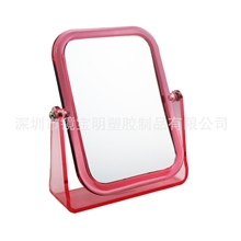 厂家直销时尚带放大功能台式圆形塑胶化妆镜塑料方镜
