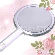 厂家供应白色精美塑料手柄镜子化妆镜塑料手柄镜