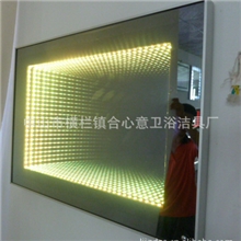 渐变七彩颜色隧道镜铜头触摸开关七彩千层镜LED灯具LED灯箱