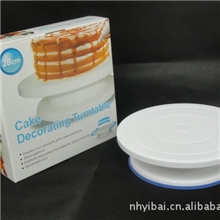 保本批发新款带防滑圈的圆形28CM做蛋糕裱花装饰的塑料制蛋糕转盘