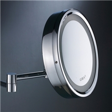 古润全铜LED壁挂式化妆镜子带灯镜可折叠伸缩梳妆镜美容镜