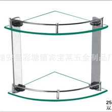 三角玻璃支架不锈钢角置物架双层浴室角架围栏可定