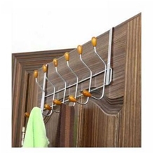 加粗不锈钢门背式双排12钩挂钩无痕挂钩带木珠