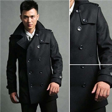 12最新胖人毛呢大衣中长款加肥加大男士呢外套超特大号加大号特体