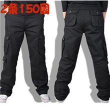 肥胖男士下装大胖子加肥加大特体男装多袋休闲长裤棉特体肥佬裤