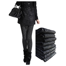 加厚加绒保暖裤中老年加肥加大仿牛仔不倒绒九分打底裤送录音