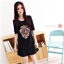 超大码女装2013秋装新款胖mm韩版修身连衣裙裙子批发代理0156