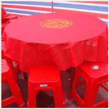 独家爆款货源婚晏红桌布无纺布红桌布婚庆红桌布龙凤配囍图