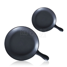 陶品轩厂家供应带手柄全陶瓷煎盘平底砂锅烤肉盘炒锅
