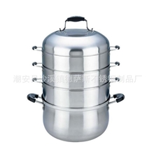 批发不锈钢蒸锅无磁分体三层蒸锅分体蒸格节能原味蒸锅26CM