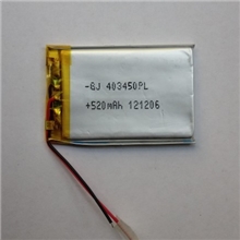 行车记录仪聚合物锂电池403450PL520MAH