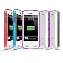 现货批发新款带折叠支架2400mAhIphone5背夹电池mfi认证