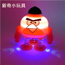 创意愤怒的小鸟发光弹簧弹射小人创意新奇特地摊热卖小玩具批发