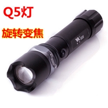 旋转变焦充电手电筒强光led手电筒批发机械变焦远射充电Q5