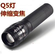 led电筒小电器进口Q5伸缩变焦强光手电筒充电手电筒手压电筒