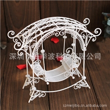 2色欧式秋千首饰架首饰展示架耳环架饰品架公主铁艺首饰架