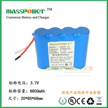 供应18650大容量电池组3.7V8800锂电池组，锂离子动力电池组