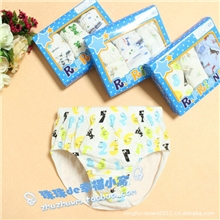 儿童内裤外贸韩国原单盒装男童纯棉内裤有机棉三角内裤厂家直销