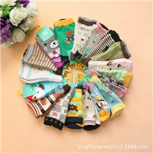 正品鹿人纯棉秋冬新款加厚款儿童外贸袜子卡通童袜可爱时尚