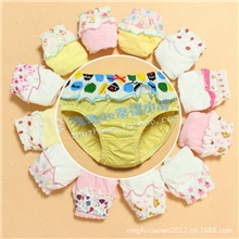 儿童内裤纯棉卡通女童内裤女童双花边面包裤外贸厂家直销