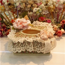 爆款新推蕾丝纸巾盒欧式高档家居短纸巾抽蕾丝布艺纸巾盒