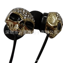 钻石骷髅头耳机金色骷髅头耳机骷髅头耳机新款骷髅头耳机