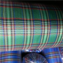 厂家大量库存涤纶箱包面料色织格子布PE涂层环保绿色牛津布