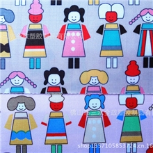卡通人像图案牛津布210D加密牛津布pvc涂层