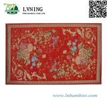 安吉绿宁中国民族风红色印花地毯