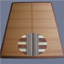 厂家直销咖啡条纹双面可折叠竹凉席