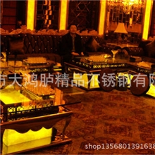 KTV不锈钢玫瑰金茶几来图加工定制不锈钢酒店大茶几镀古铜