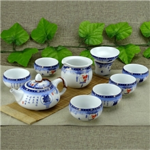 厂家直销汝窑茶具亚光釉定窑八件套装陶瓷茶具礼品特价批发