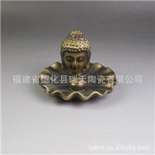 厂家直销批发如来佛头莲花座佛头佛像摆件线插香炉9900K