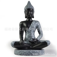 厂家供应批发孔雀蓝盘坐佛佛像工艺品摆件家居礼品8416-2