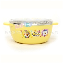 2013新品热销批发韩国进口小企鹅Pororo不锈钢汤碗盖碗